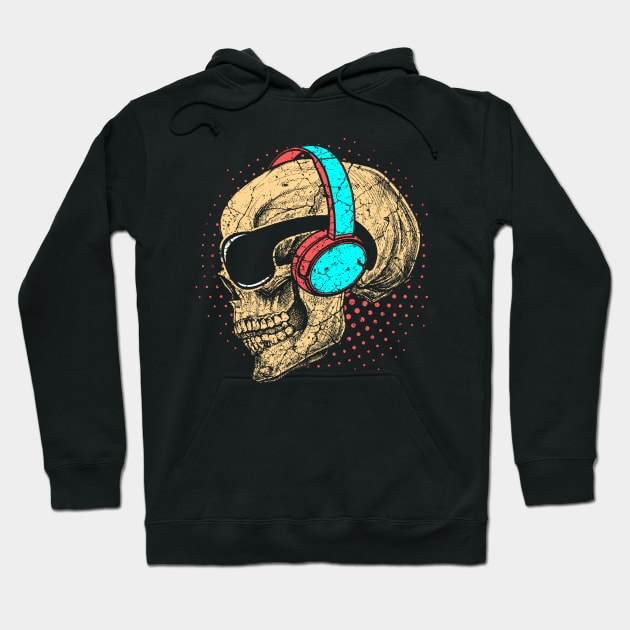 Headphones Skull Hoodie by Mila46